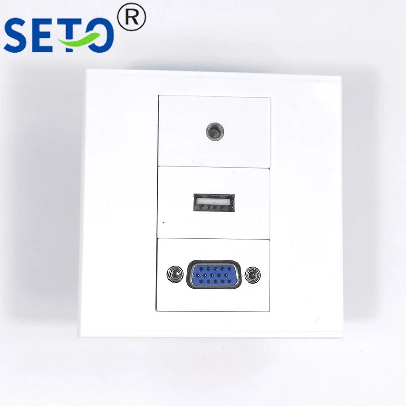 SeTo 86 Тип 3,5 мм разъем для наушников+ VGA+ USB разъем Ассорти панель Лицевая панель