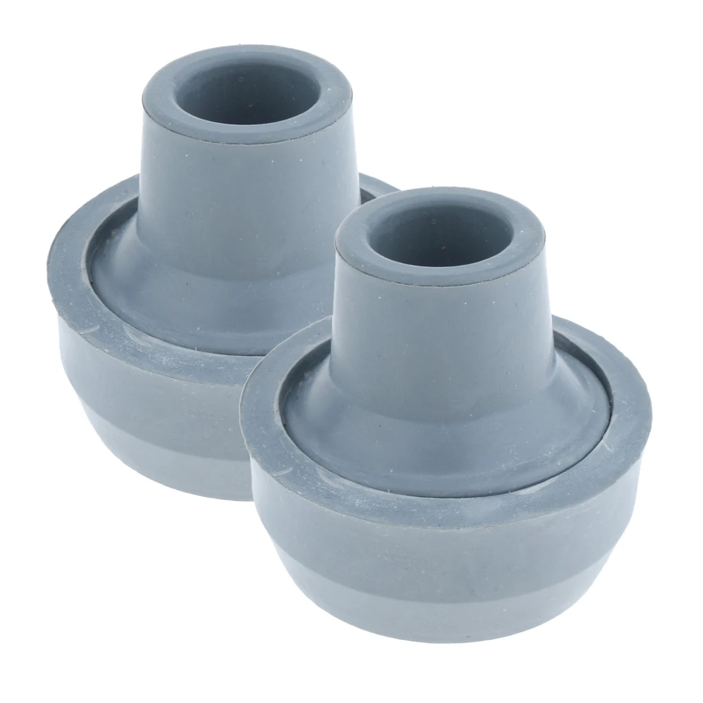 2 Pieces Walking Stick Tips End, Rubber Crutch & Walker Tips & Leg Tips Caps Cover - 5/8inch (1.6 cm) - Gray