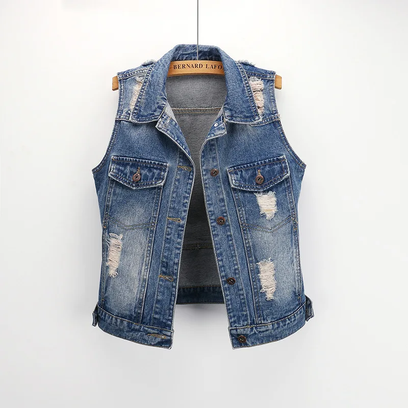 Spring New Wild Casual Denim Vest Women's Jacket Short Coat Women Sleeveless | Женская одежда