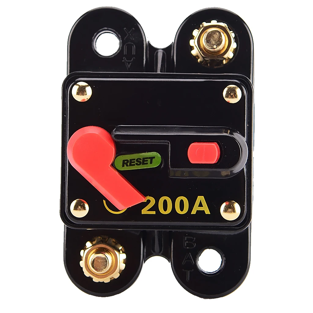 Car Audio 200Amp DC 12V 24V Circuit Breaker Manual Reset Switch Fuse Holder