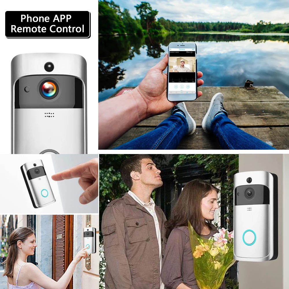 1080P беспроводной видеодомофон Wi-Fi видео дверной телефон Визуальный дверной звонок wifi дверной Звонок камера для квартиры ИК сигнализация безопасности
