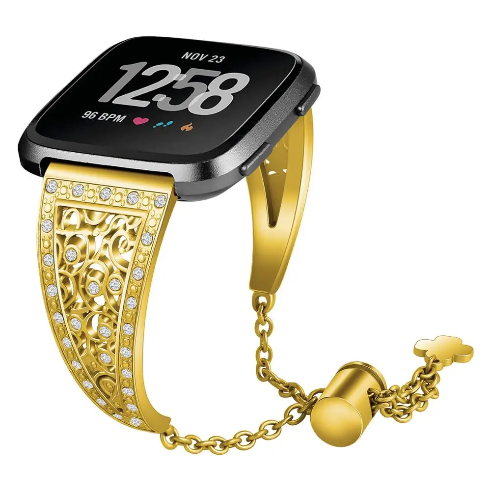 Fitbit Versa/Versa lite ремешок со стразами из нержавеющей стали браслет со стразами для Fitbit Versa браслет - Цвет: 3
