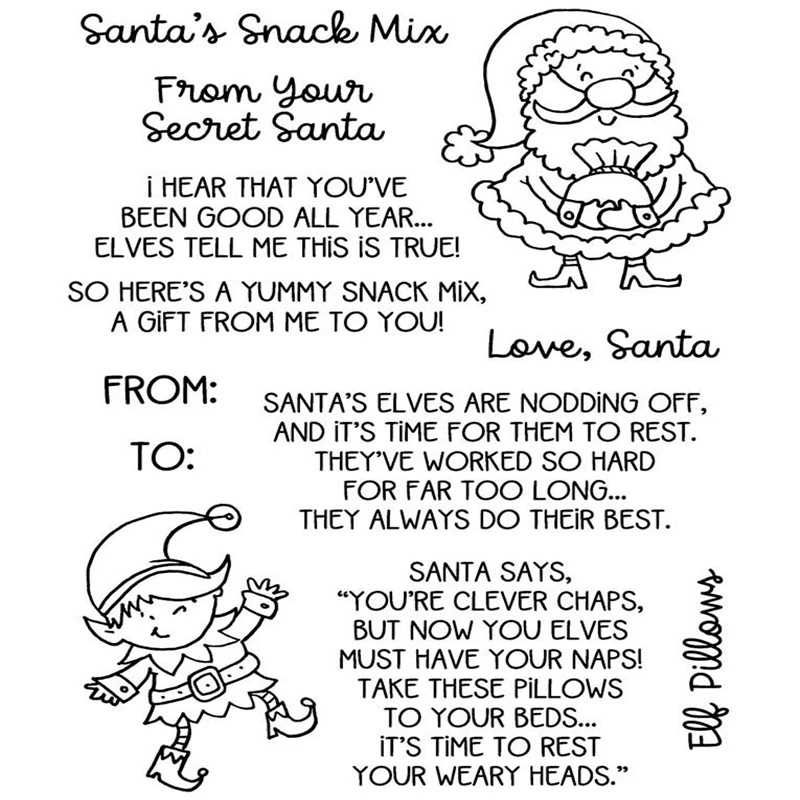 Санта и эльф прозрачный силиконовый штамп/печать для DIY скрапбукинга/фотоальбом декоративная бумага для изготовления открыток ремесла