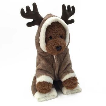 

Pet Dog Winter Hoodie Coats Clothes Winter Dog Clothes Cute Elk Pet Costume For Small Dogs Christmas Decoration Clothing