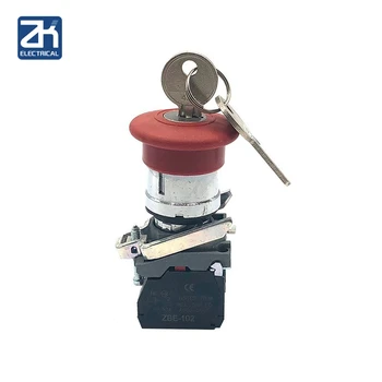 

Key reset Key emergency stop button Button XB4-BS142 Mushroom head key switch