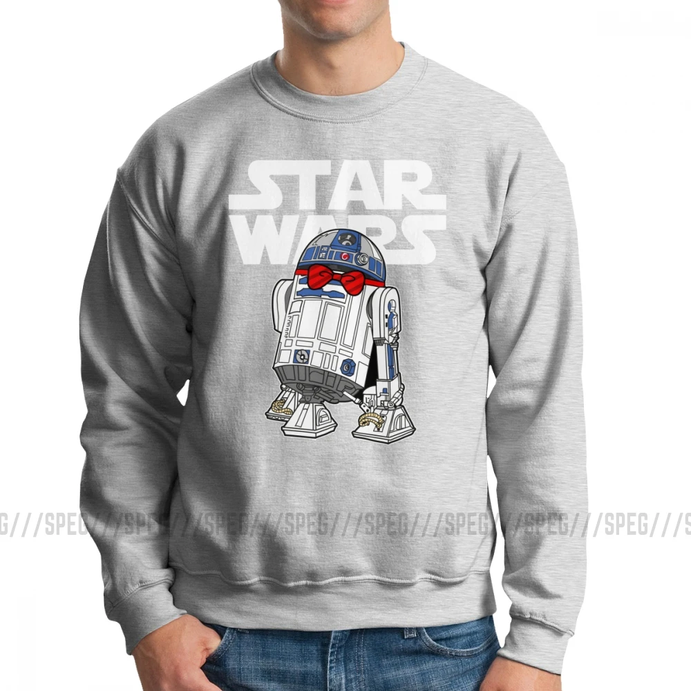 Мужская толстовка с R2-D2 «Звездные войны», Повседневный пуловер, толстовки из хлопка, одежда для подарка на день рождения - Цвет: Серый