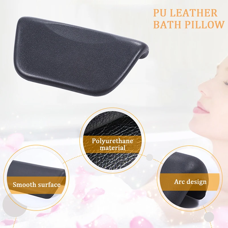 SPA Bathtub Pillow Suction Cups Ergonomic Headrest For Relaxing Head Neck Back Non-Slip Cushion Pad Bathroom Accersories