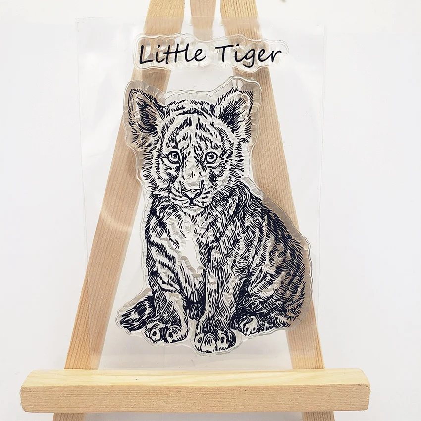 Little Tiger Seal Transparent Clear Silicone Stamp Seal for DIY Scrapbooking Photo Album Decorative Card Making