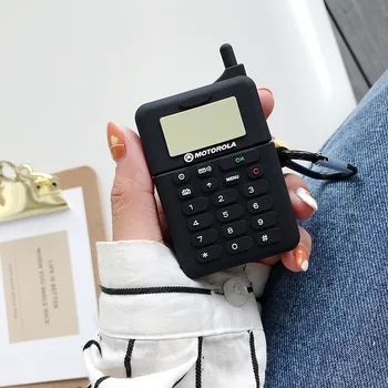 

For AirPods 2/1 AirPods Case Retro modle phone cartoon Pattern silicone Headphone Box Protective Cover For air pods 2 case funda