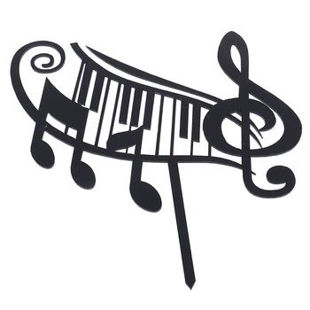 

1PC Music Note Shape Birthday Cake Topper Acrylic Cupcake Topper For Wedding Party Cake Decorations