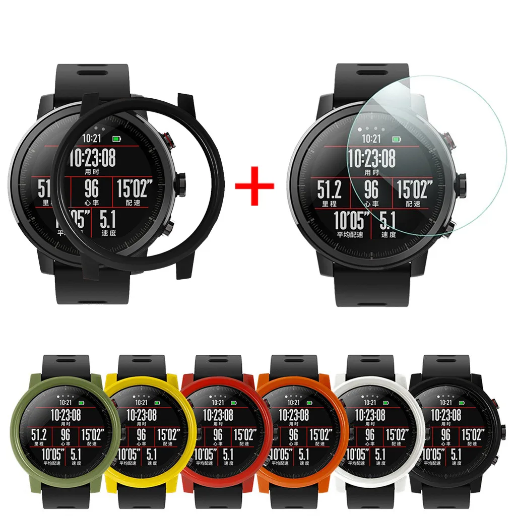 

Smart watches PC Case Cover for Xiaomi Huami AMAZFIT 2/2S Stratos Watch with Screen Protector Smartwatch Accessories relogios