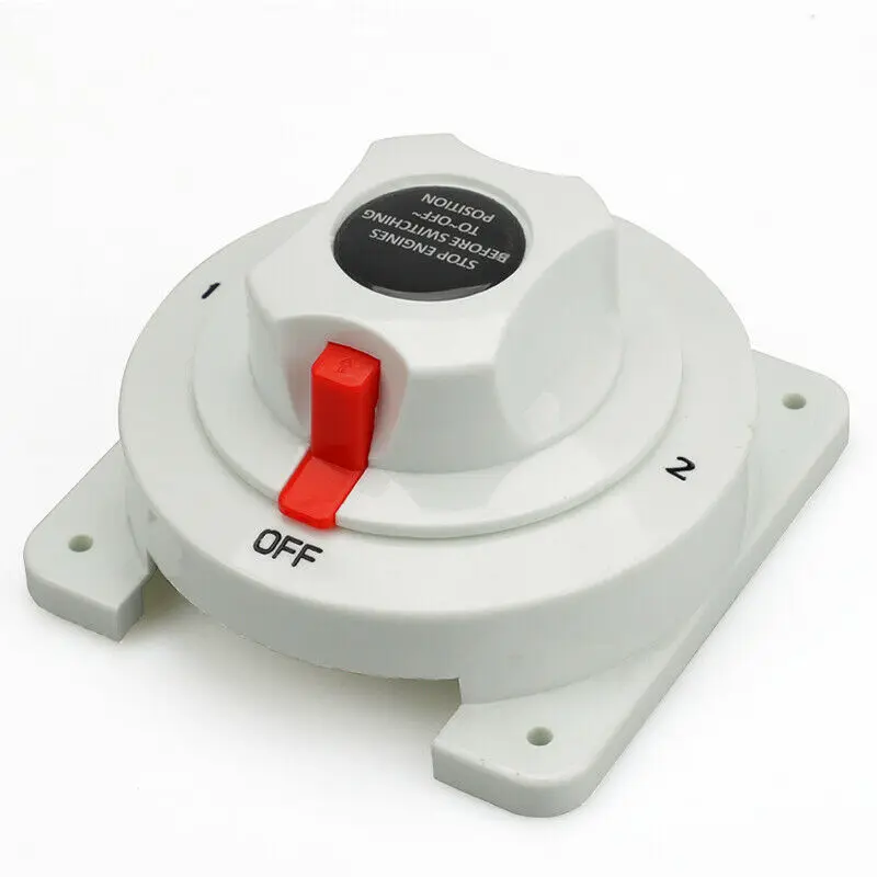 Dual Marine White Plastic Battery Switch Selector for Boat RV Replaces Guest Perko 4 Position