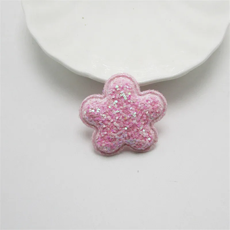 Pink flower 10-50 шт блестки звезды/Сердце Мягкие аппликационные наклейки DIY ремесла поставки дети шпилька аксессуары материал украшение - Цвет: Pink flower