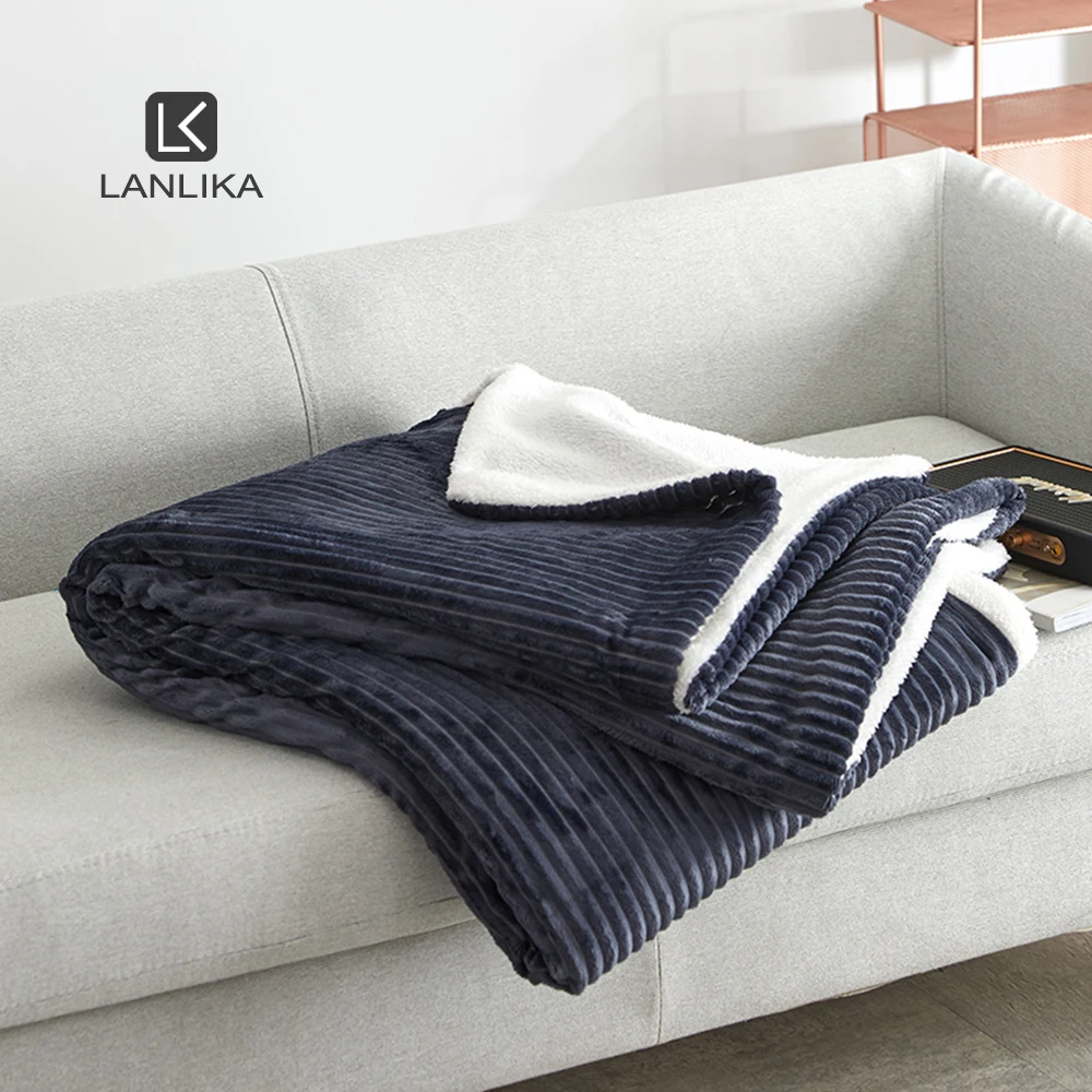 Lanlika Modern Dark Gray Blanket Fleece Flannel Bed Cover Duvet Double Bedspread Fluffy For Sofa Sheet | Дом и сад