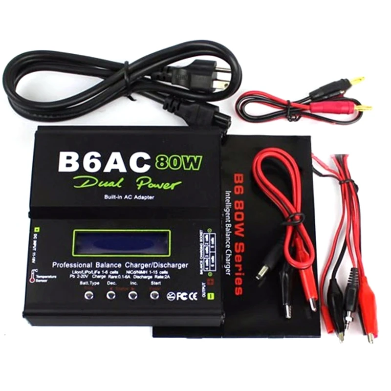 

FULL-IMAX B6AC Digital 80W 1-6S RC Lipo Battery Balance Charger Discharger for RC Drone FPV -US Plug