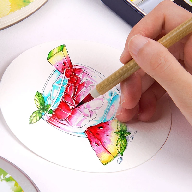YDNZC Профессиональный креативный круглый акварельный бумажный коврик Aquarelle книжки-раскраски обои ручная роспись оффид школьные принадлежности
