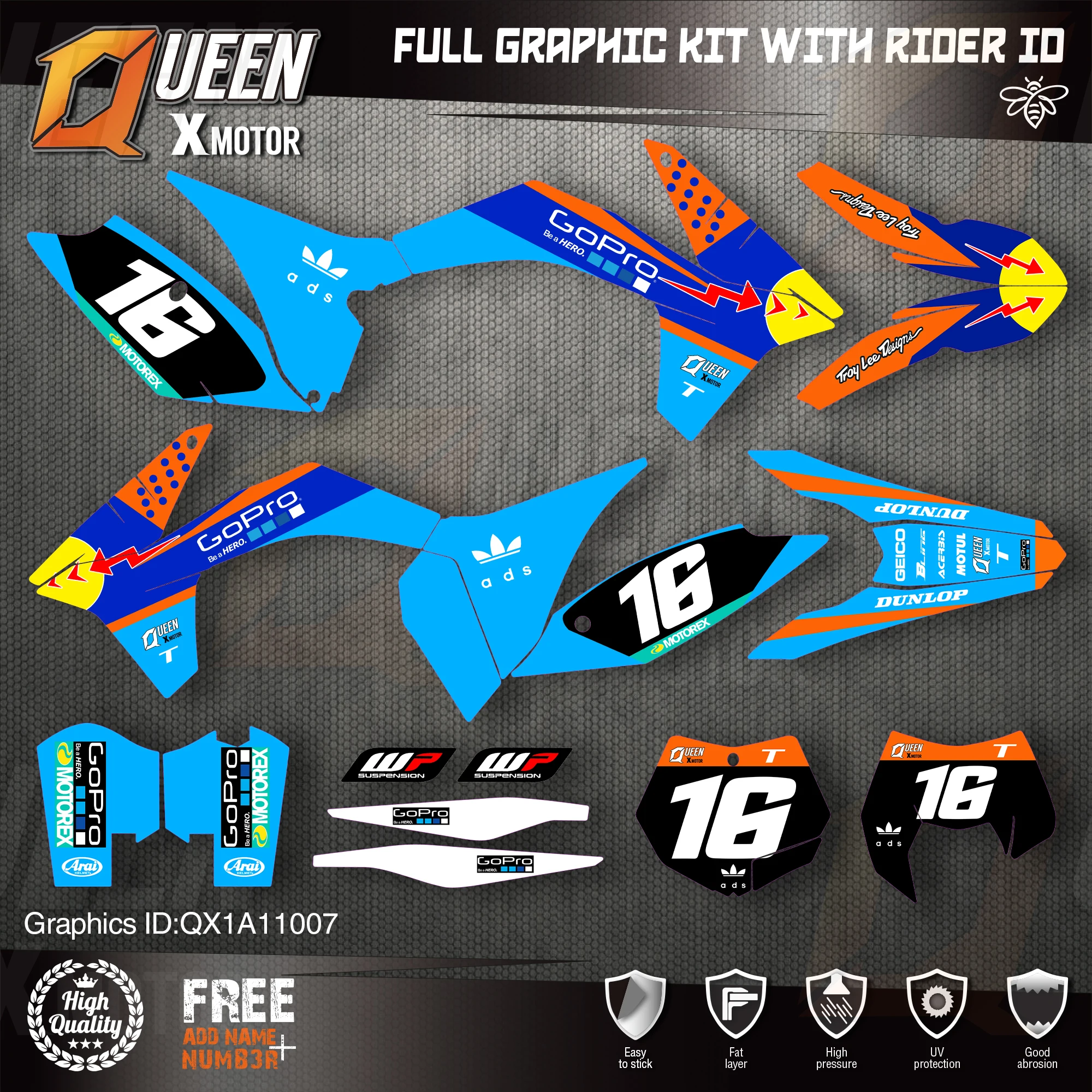 QUEEN X MOTOR Custom Team графические наклейки Набор наклеек для KTM 2011 2012 SX SXF 2013 EXC Φ 007 |