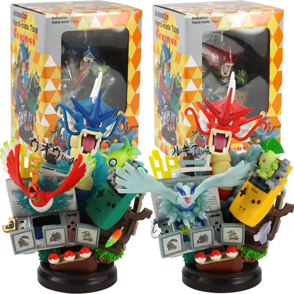 23 см аниме фигурки домашних животных Gyarados Totodile Chikorita Lugia Хо-ой Celebi модель игрушки