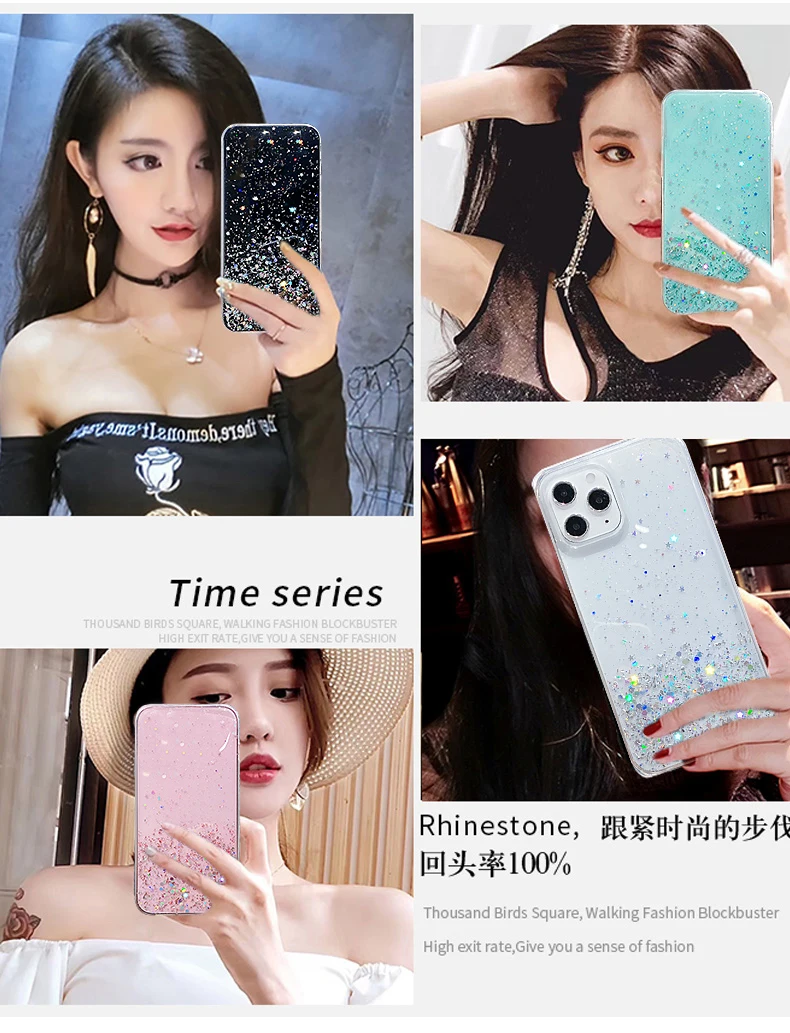 Capa de telemóvel glitter para xiaomi mi folha de prata_voghion.com