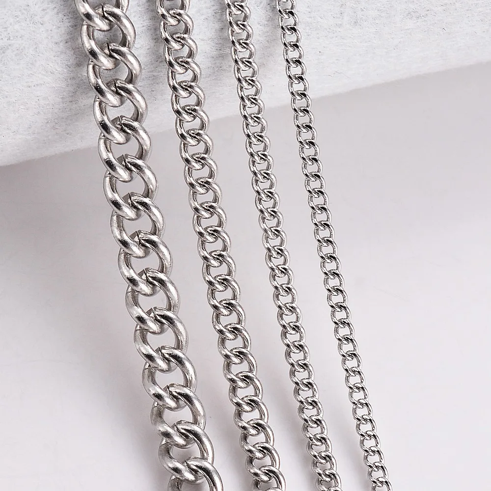1 Stück Edelstahl-Kettenhalskette mit einfachen Gliedern, 1,5/2/3/4,5 mm, für die Herstellung von DIY-Anhängern und Schmuck. – Detail 3