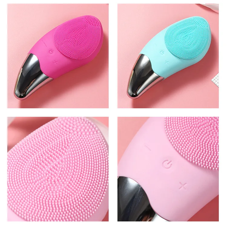 Mini Electric Facial Silicone Cleansing Brush Sonic Face Cleaner Deep Pore Cleaning Skin Massager Face Cleansing Brush Tool