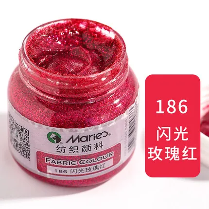 50ml handmade diy colorful fluorescent textile fiber paint painted clothes dye waterproof t-shirt shoes graffiti crafts painted - Цвет: 186
