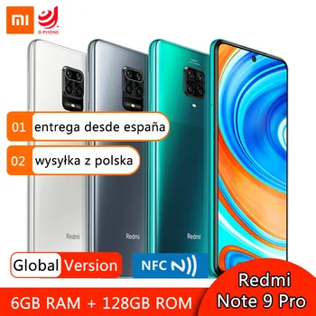 Перейти на Алиэкспресс и купить Глобальная версия Xiaomi Redmi Note 9 Pro 6 Гб RAM 64 Гб 128 ГБ ROM мобильный телефон Snapdragon 720G 64-мегапиксельная четырехъядерная камера 6,67 дюйм5020 мАч NFC