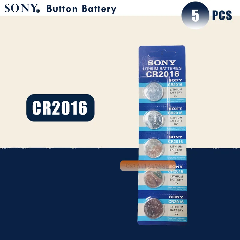 5 шт. SONY 3V литиевая батарея батареи кнопки DL2016 KCR2016 CR2016 LM2016 BR2016 высокой плотности энергии