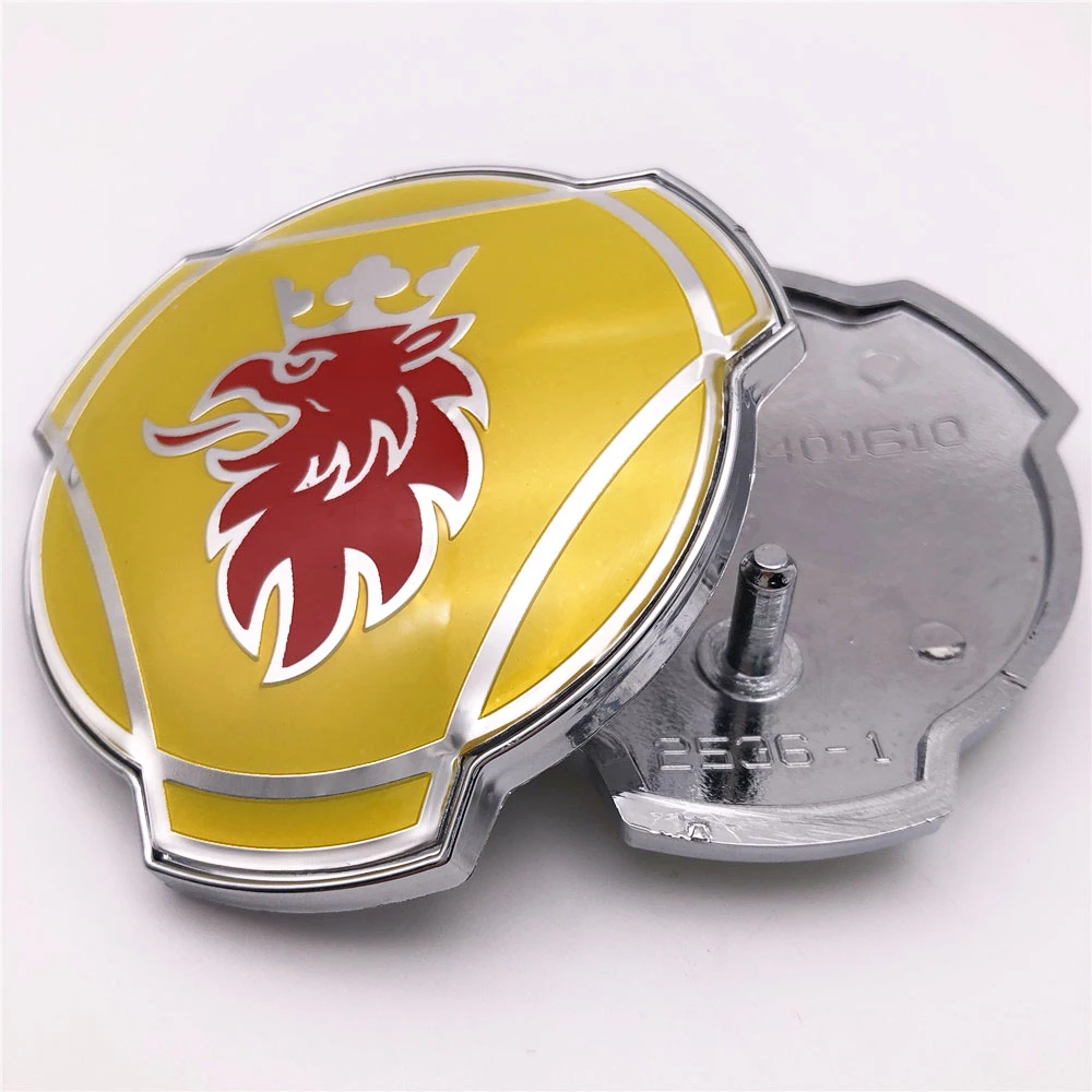 80mm Scania Rot Logo Emblem LKW Kühlergrill Griffin Abzeichen Stift Laster NEU