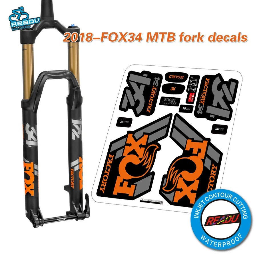 2018 fox float 34 наклейки на вилке для горного велосипеда передняя вилка fox34 MTB