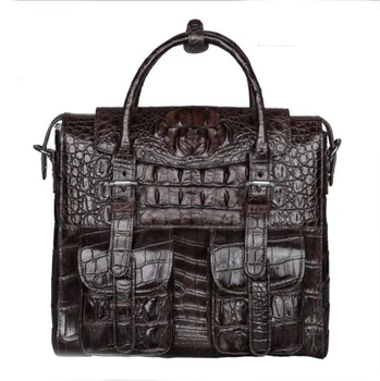 

YILUNXI High-end crocodile leather handbag Light luxury men bag British style business male briefcase High quality male bag