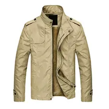 

Stylish Jacket Coat Solid Color Warm Zipper Closure Stand Collar Men Coat Casual Jacket Male Jacket