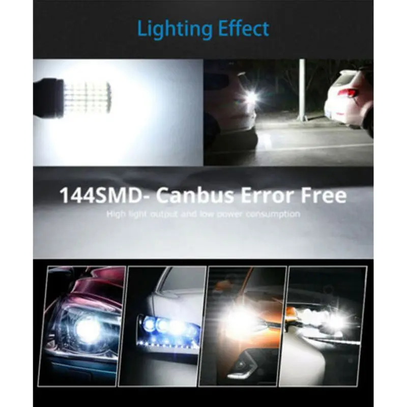 2 шт. T20 7440 W21W 144smd W21W 7440 Автомобильный светодиодный свет сигнальная Поворотная лампа свет супер яркий задний Реверс лампы задние тормозные фонари лампы