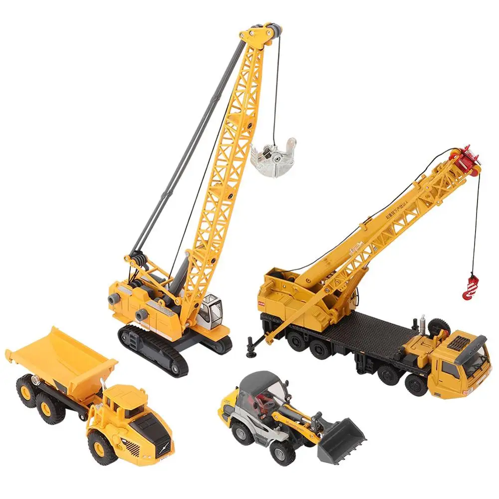 

4pcs/set Alloy Dump Truck Excavator Car Wheel Loader Diecast Metal Model Construction Vehicle Toys for Boys Gift Car Collection