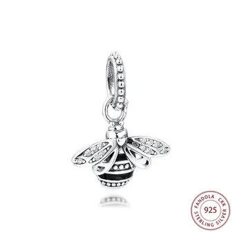 

2020 Spring Fit Pandora Charms Bracelet 925 Sterling Silver Sparkling Queen Bee Pendant Beads for Women Fashion Jewelry Making