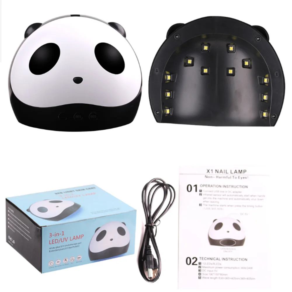HI-Panda Профессиональная Сушилка для ногтей 36 Вт, УФ-лампа, набор, светодиодный светильник для геля и обычного лака, УФ-лампа для ногтей, светодиодный светильник, сушилка 36 Вт - Цвет: HI-Panda