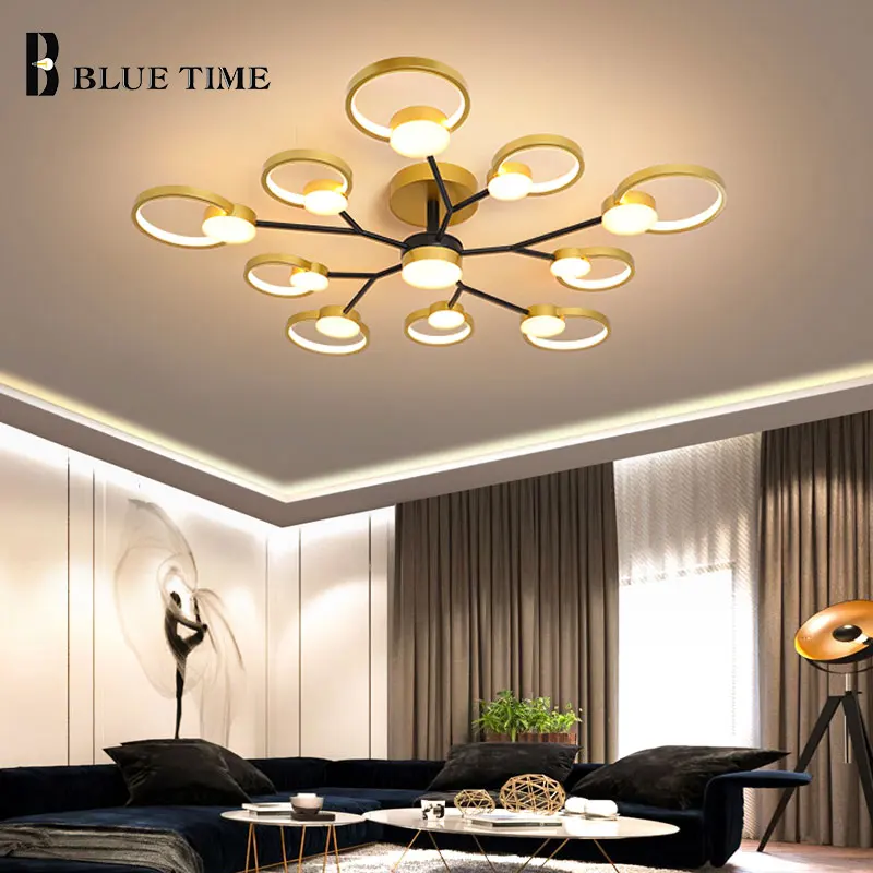 

Nrodic Modern Led Chandelier 110V 220V Black&Gold Lights Ceiling Chandelier Lighting for Living room Bedroom Dining room Lustres