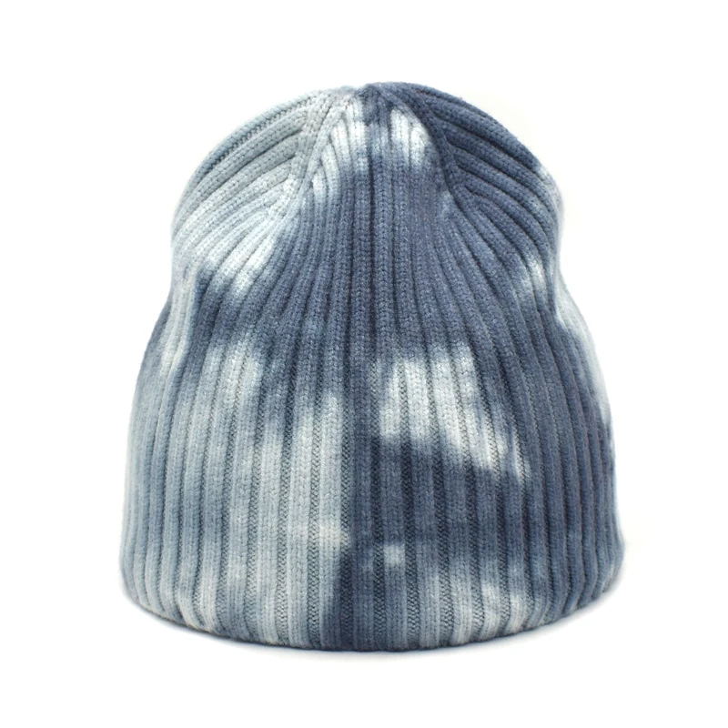 

New Fashion Tie dye Beanies Hats Women Winter Outdoor Hats Men Bonnet Cashmere Unisex Warm Knitted Hat wholesales Z22