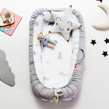 

90x55cm Portable Baby Nest Newborn Crib Cradle Pillow Cushion Removable Bed Infant Cradle Cotton Cradle Baby Bedding Bumper