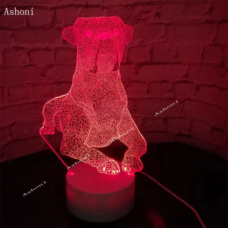 3D светодиодный собака породы бульдог модель ночник настольная лампа детский ночник изменение цвета украшение в помещении ребенок девочка мальчики ребенок подарок