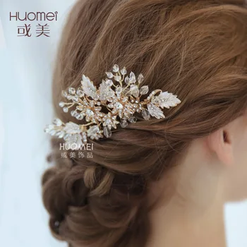 

NPASON Fashion Jewelry Beautiful Bride Headwear Wedding Dress Crystal Hair Comb 2020 Hot Sell Wedding Hair Jewelery S8111