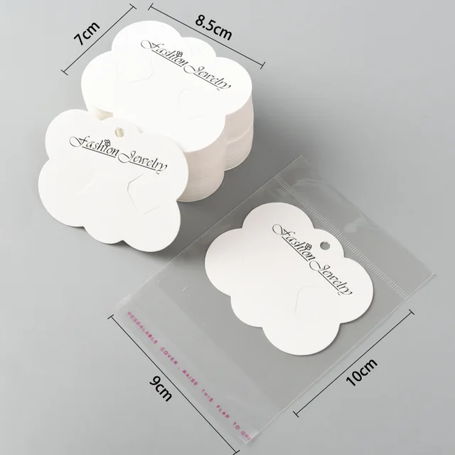 30pcs Earrings Paper Card for Bracelet Necklace Hairband Ear Studs DIY Jewelry Display Package Card Handmade 5x5/6x6/5x9/8x8cm 7x8.5cm Cards