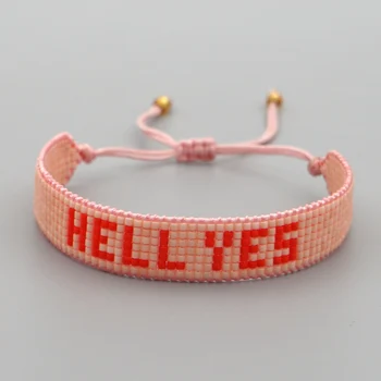 

Go2boho Letter Bracelets Jewellery Miyuki Loom Woven Bracelet Women Boho 2020 Adjustable Pulseral Jewelry Handmade Gift For Girl