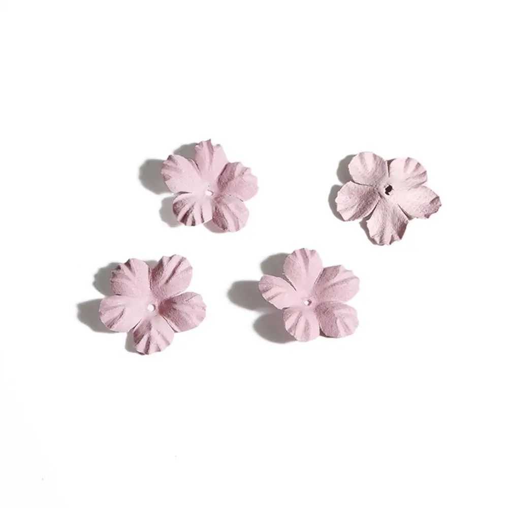 Light Purple 2.5cm 30 шт. маленькие Изысканные кожаные цветы ручной работы, искусственные цветы на голову, свадебные украшения, сделай сам, скрапбукинг, тканевый цветок - Цвет: Light Purple 2.5cm
