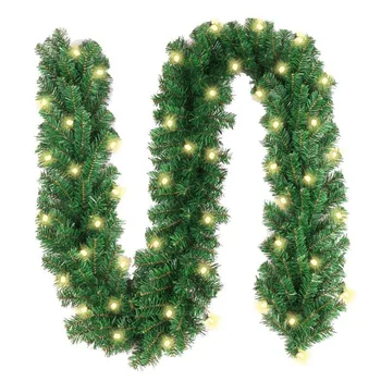 

2.7M LED Christmas Ornament Rattan Artificial Christmas Green tie light LED Rattan light Christmas scene layout Luxury encrypted