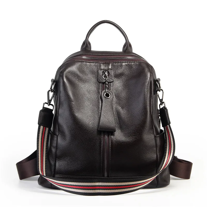 Nesitu кофе высокого качества красный серый черный из натуральной кожи женские рюкзаки для девочек женские дорожные сумки на плечо M007 - Цвет: dark coffee