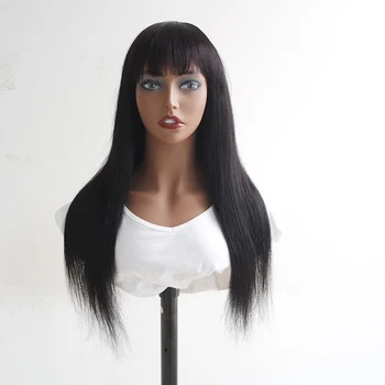 

SEXAY Human Hair Wigs For Women Full Machine Human Hair Wigs With Bangs Remy 150 Density