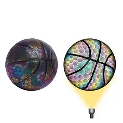 Holographic Glowing Reflective Basketball  College Basketball Size 7  Light Up Camera Flash Glow In The Dark Basketball  Perfect
