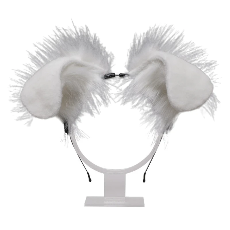 Costume Headband Plush Dog Ears Furry Animal Ears Kawaii Hair Hoop For Halloween Cosplay Party