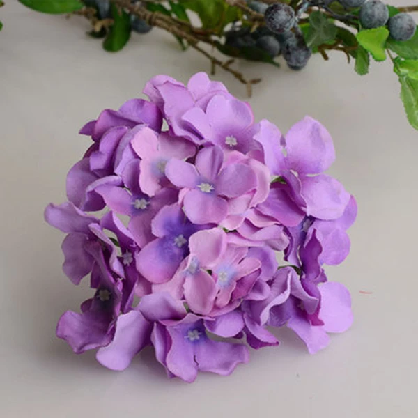 Искусственная гортензия букет цветок, шелковые цветы с бесплатным стержнем для дома украшение для свадьбы подарок Лучшая цена - Цвет: light purple
